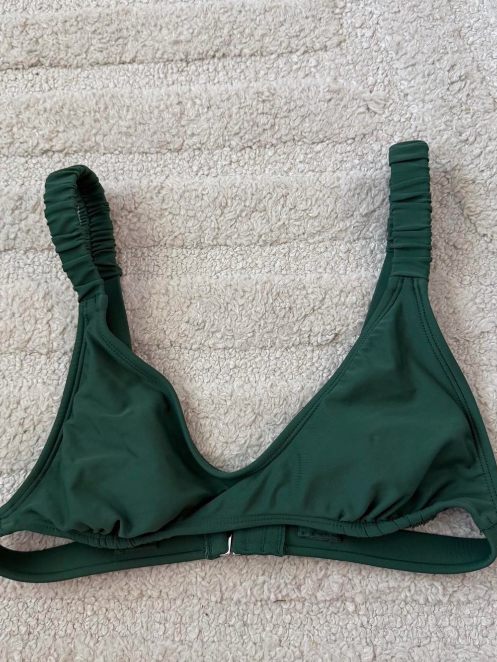 wild fable Dark Green Ruched Strap Bikini Top